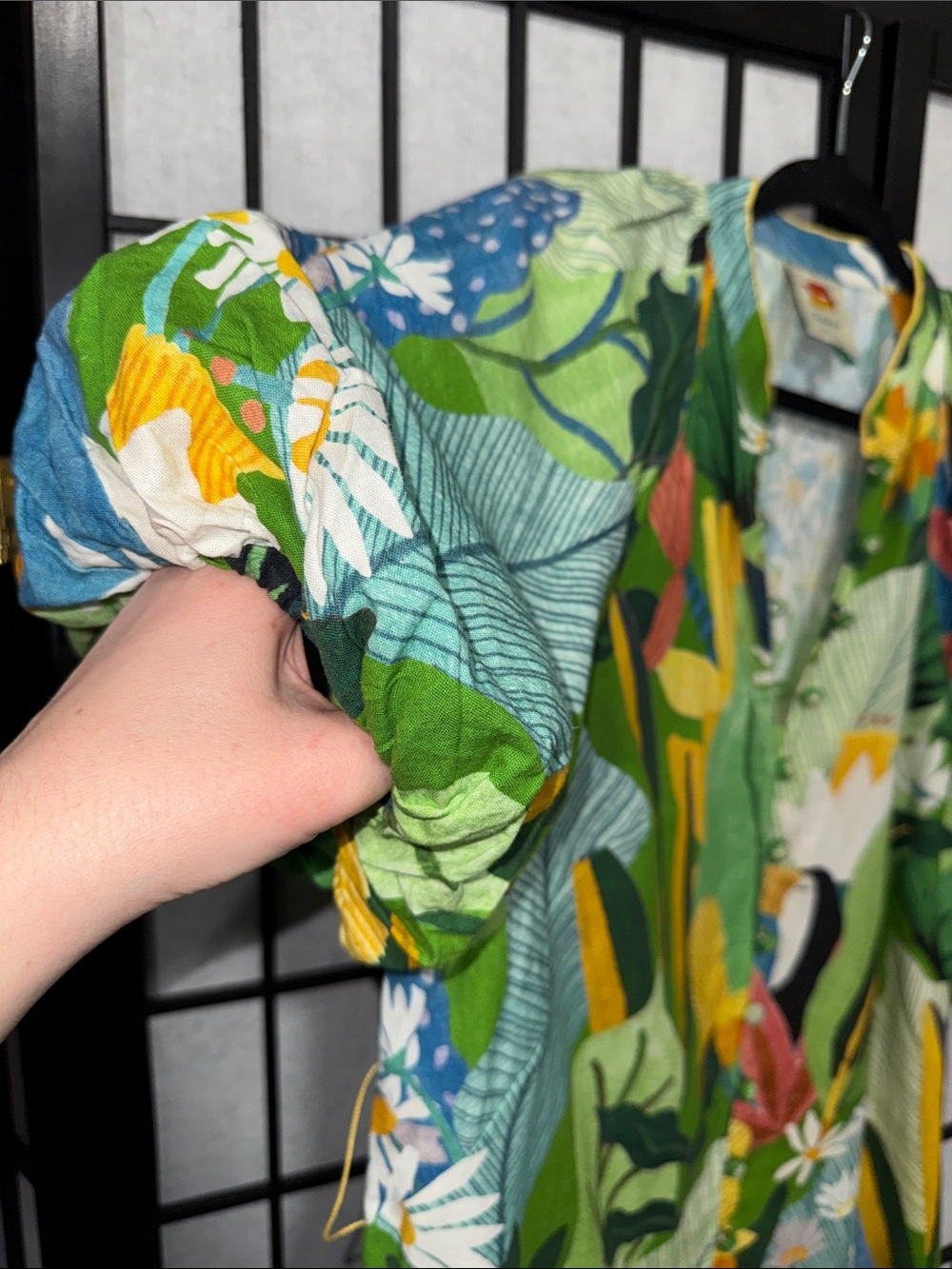 FARM Rio Vintage Toucan Tropical Floral Belted Romper Size M Green Resort - Picture 5 of 12